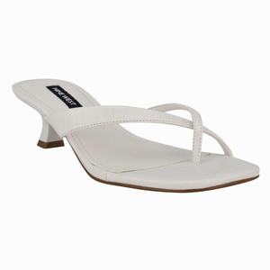 Nine West Marigol Thong Singapore (CQZAJH374) - Heeled Sandals White Embossed Croco